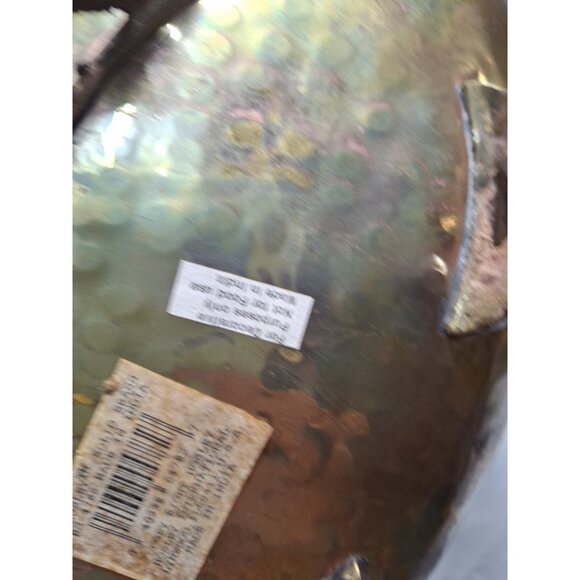 Hosley International Solid Brass Hammered Design Oblong With Handles Planter Pot - Picture 8 of 11